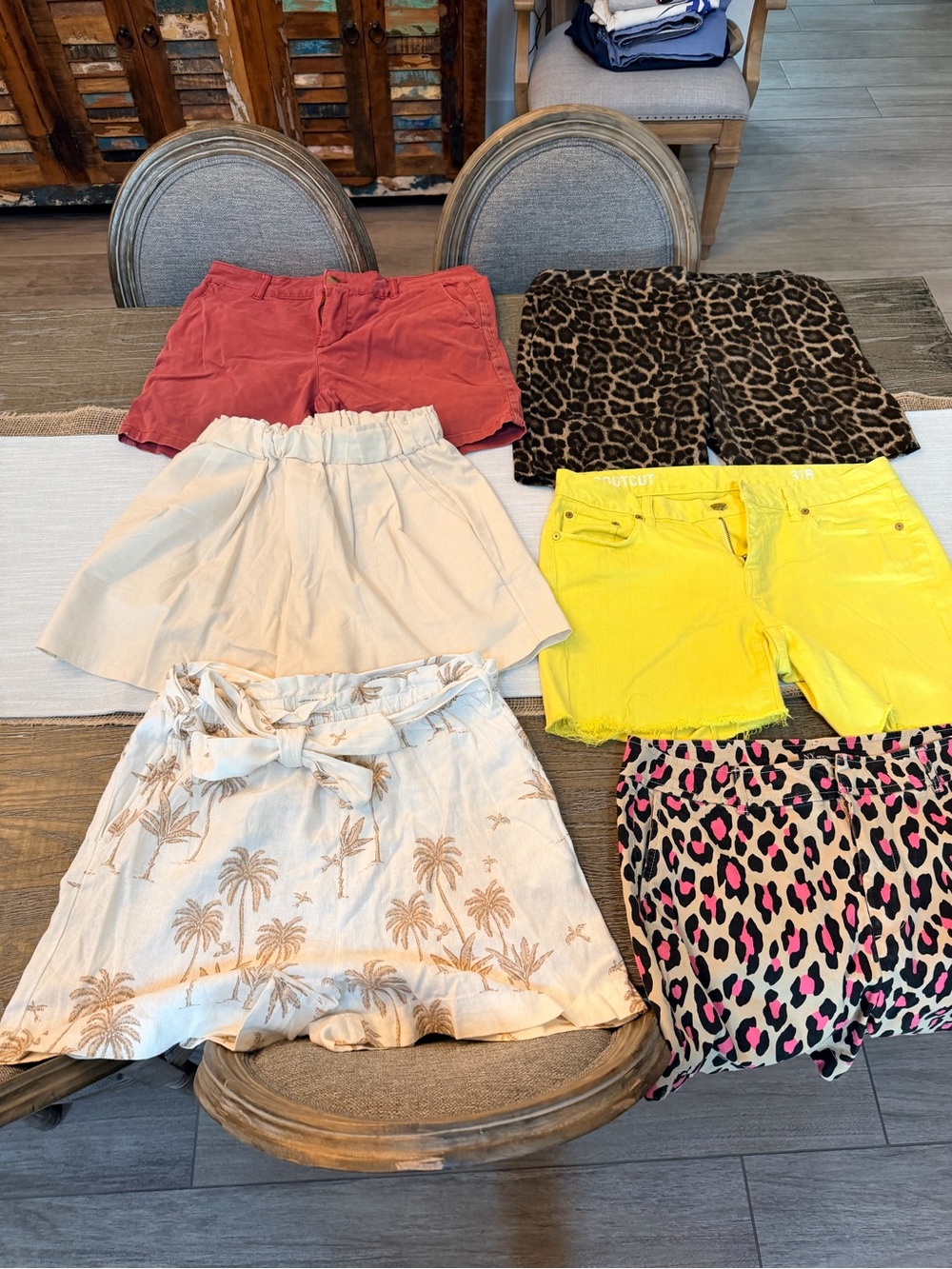 Mixed Women’s Shorts Bundle - Bright Yellow, Leopard & Palm Print